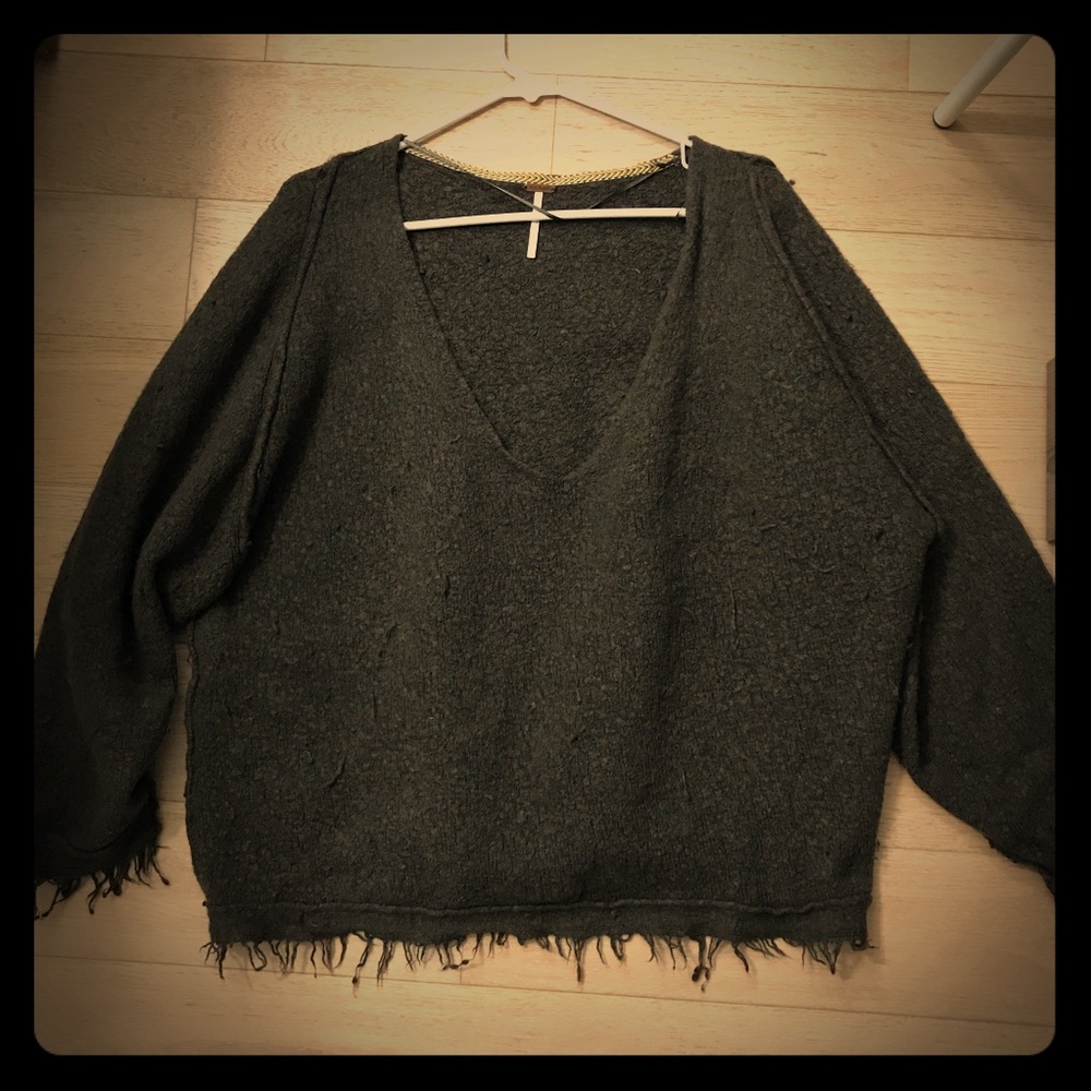 Free People green oversized sweater